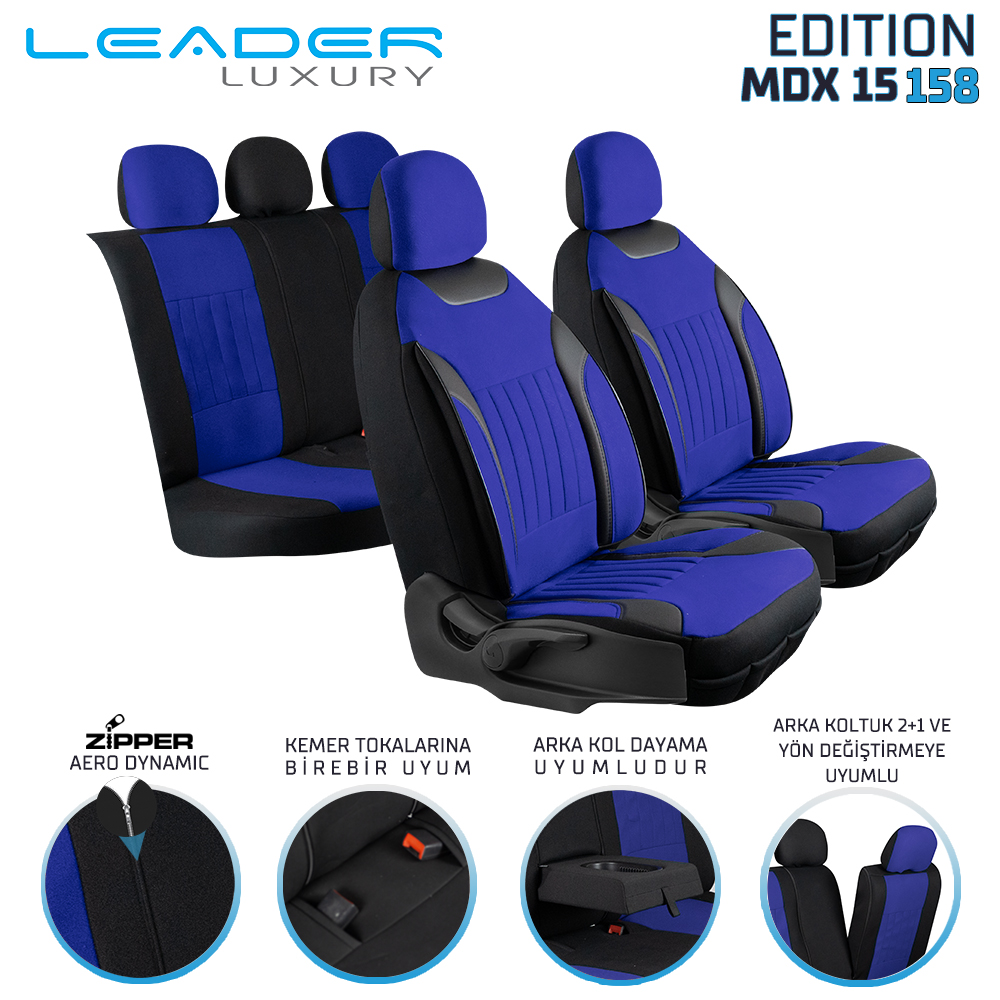 Leader Edition / Tay Tüyü Fermuarlı / Universal Oto Koltuk Kılıfı - Binek - Görsel 18