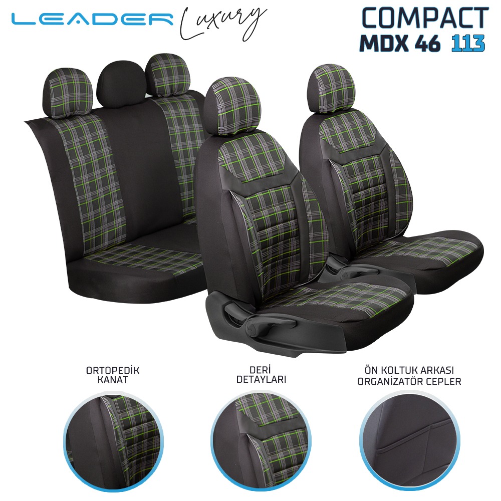 LEADER COMPACT / Universal Oto Koltuk Kılıfı - Binek - Görsel 7