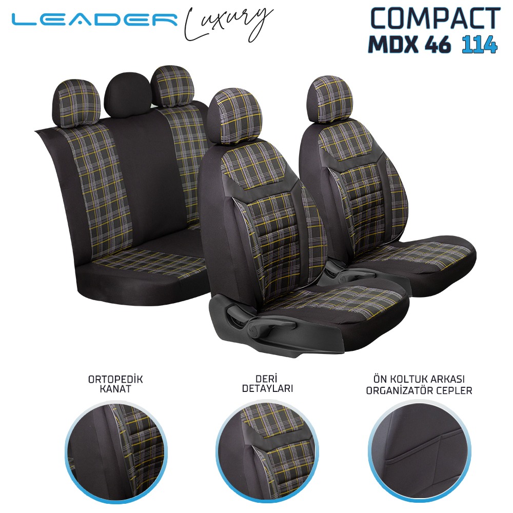 LEADER COMPACT / Universal Oto Koltuk Kılıfı - Binek - Görsel 5