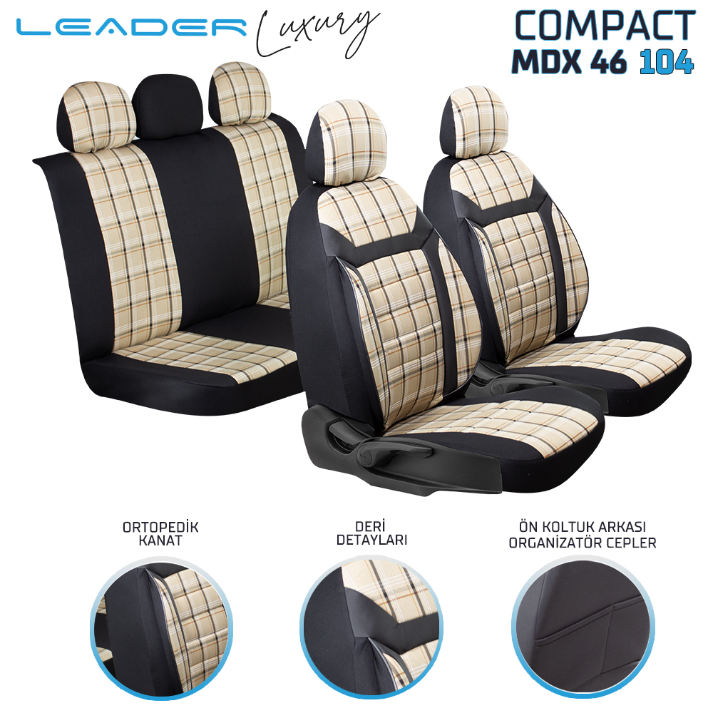 LEADER COMPACT / Universal Oto Koltuk Kılıfı - Binek - Görsel 6