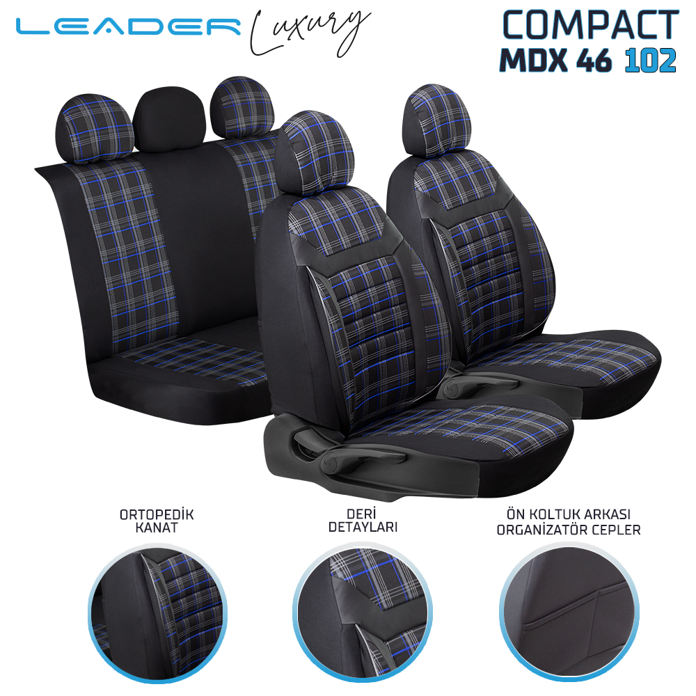 LEADER COMPACT / Universal Oto Koltuk Kılıfı - Binek - Görsel 4