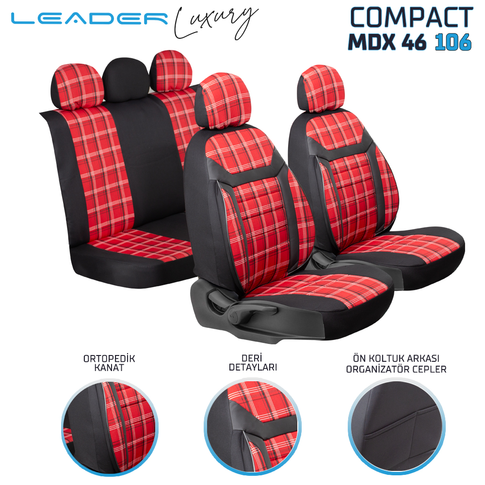 LEADER COMPACT / Universal Oto Koltuk Kılıfı - Binek - Görsel 2