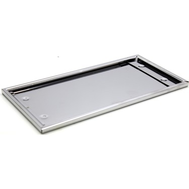 Plaka Altlığı Paslanmaz Kare 31X16 Cm / 1 Adet - Krom Plakalık