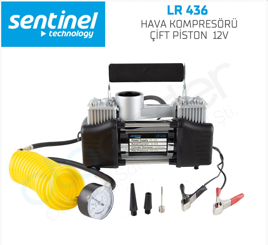 Sentinel Çift Piston Metal Gövde Hava Kompresörü - Kompresör