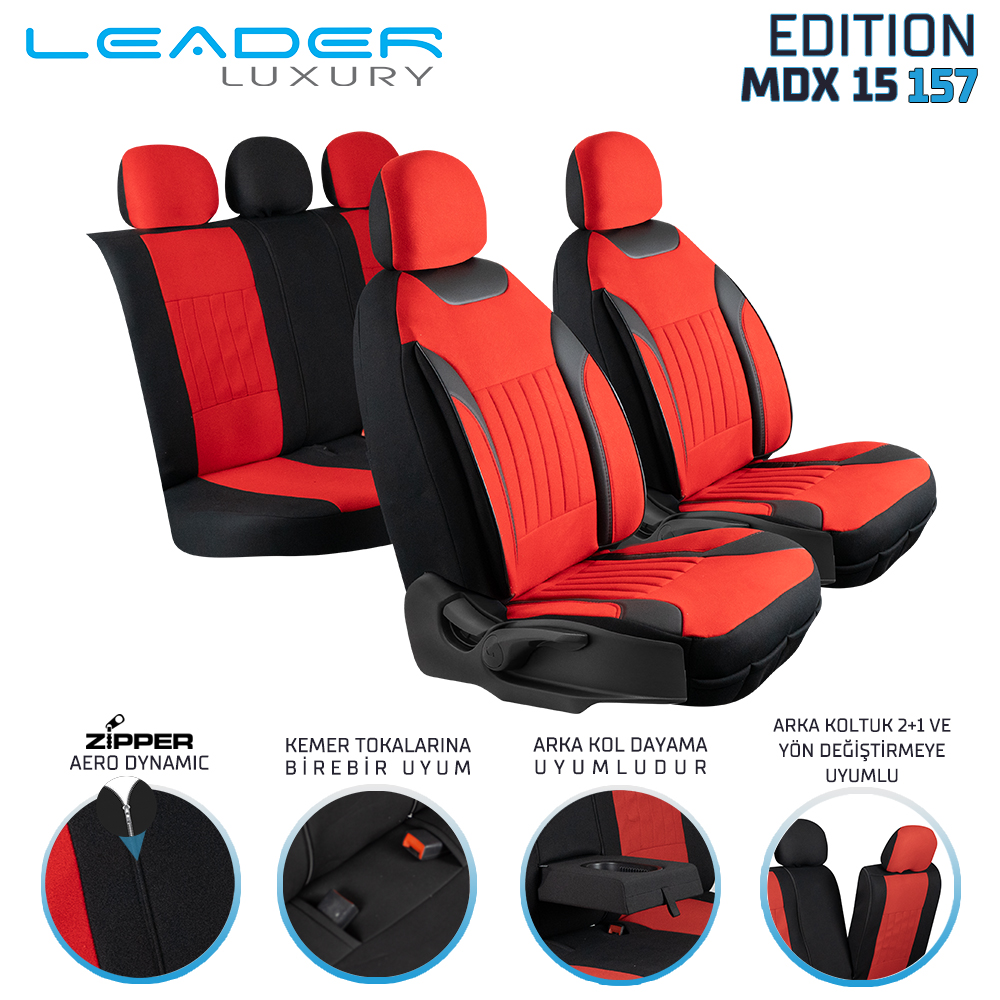 Leader Edition / Tay Tüyü Fermuarlı / Universal Oto Koltuk Kılıfı - Binek - Görsel 16