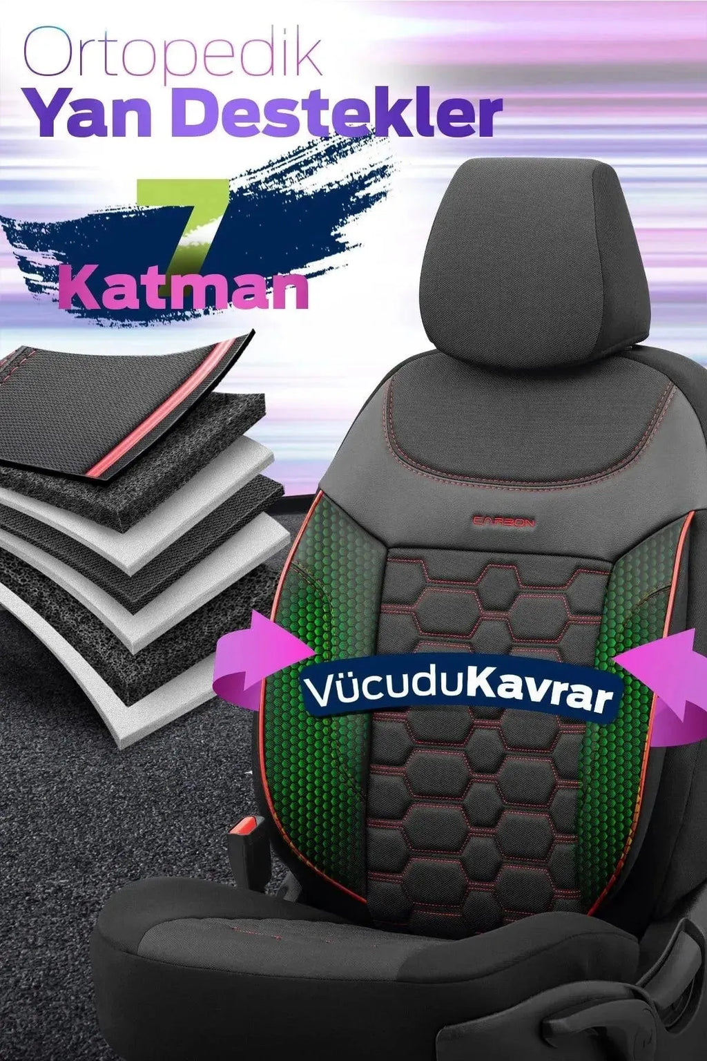 OTOM Carbon Jakar Oto Koltuk Kılıfı - Binek - Görsel 7