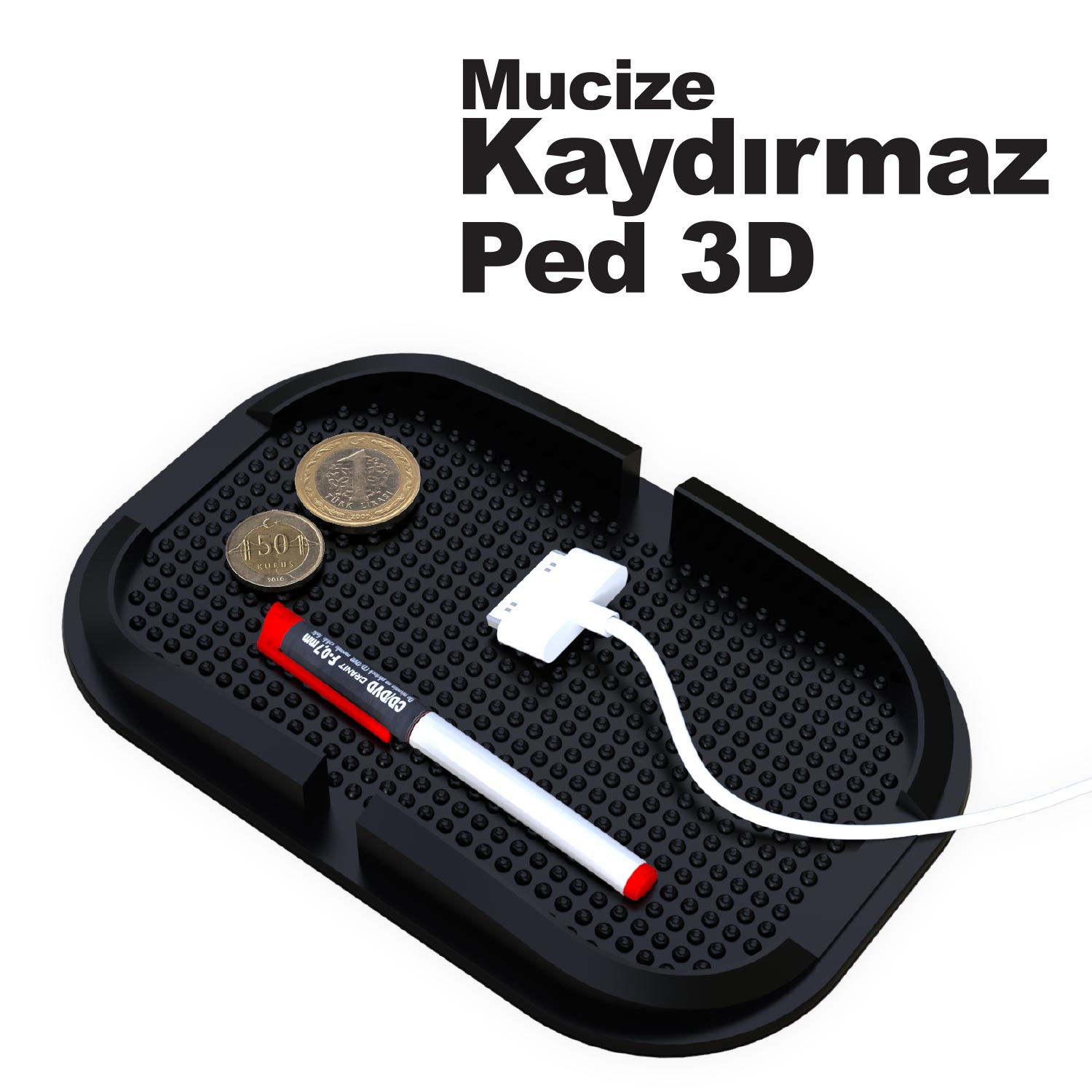 Automix Telefon Tutucu 3D Kaydırmaz Havuzlu Ped - Kaydırmaz Ped