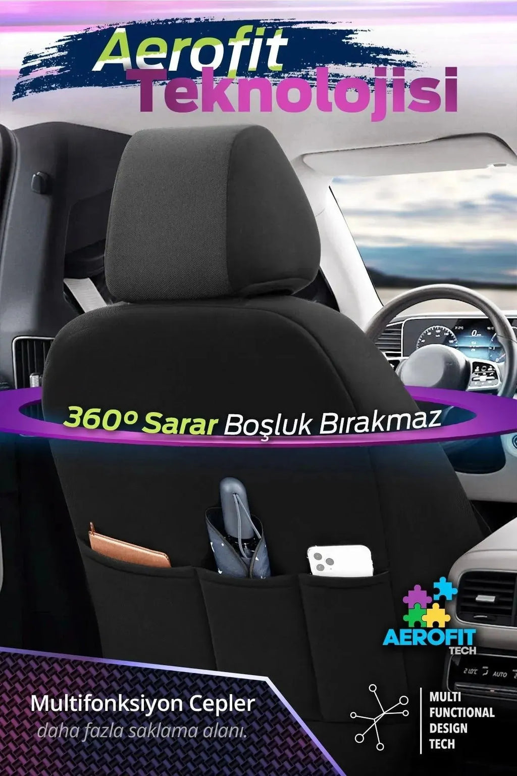 OTOM Carbon Jakar Oto Koltuk Kılıfı - Binek - Görsel 5