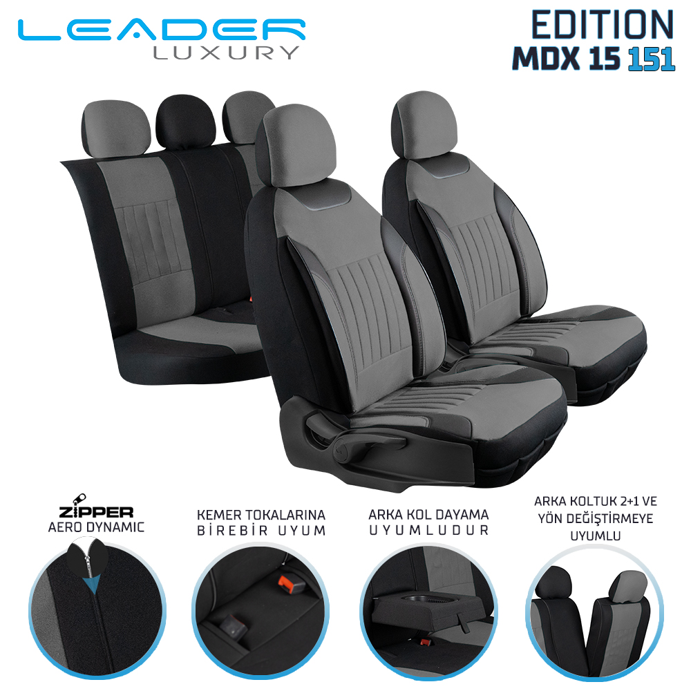 Leader Edition / Tay Tüyü Fermuarlı / Universal Oto Koltuk Kılıfı - Binek - Görsel 7
