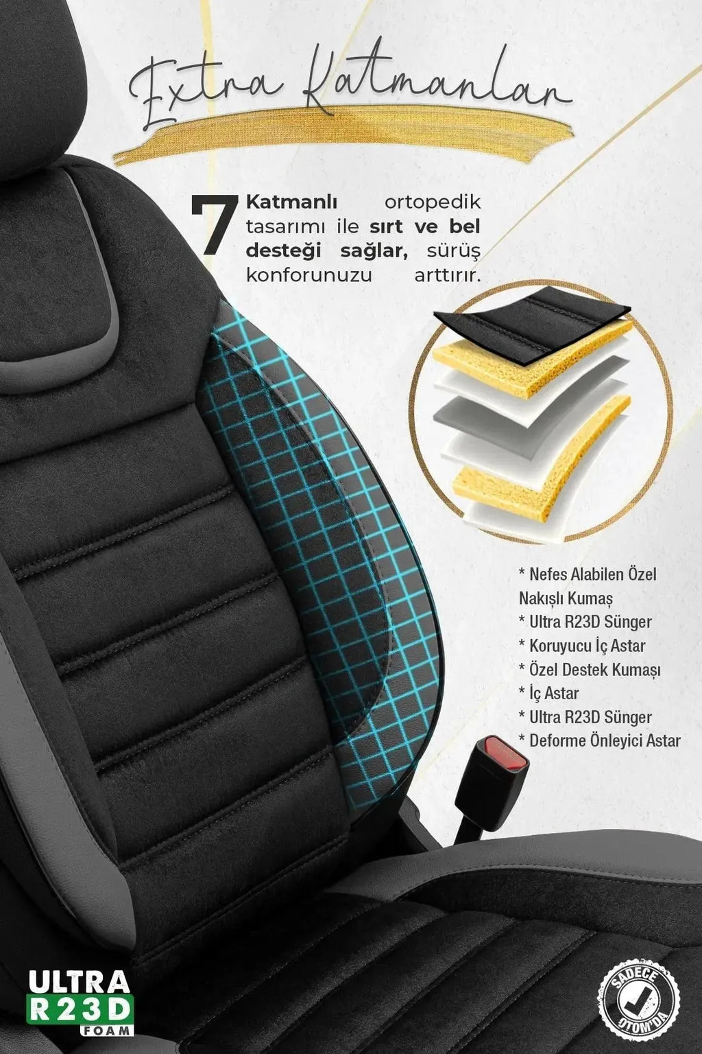 OTOM İconic Tay Tüyü Oto Koltuk Kılıfı - Binek - Görsel 7