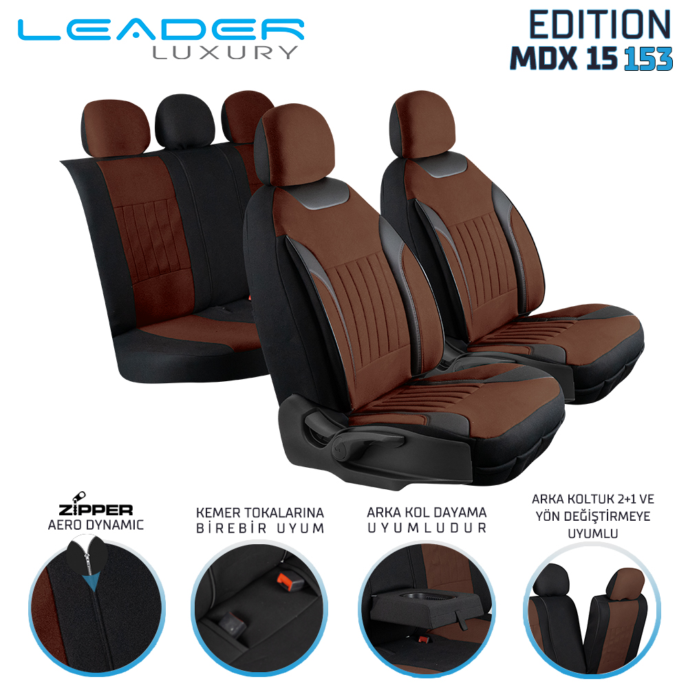Leader Edition / Tay Tüyü Fermuarlı / Universal Oto Koltuk Kılıfı - Binek - Görsel 11