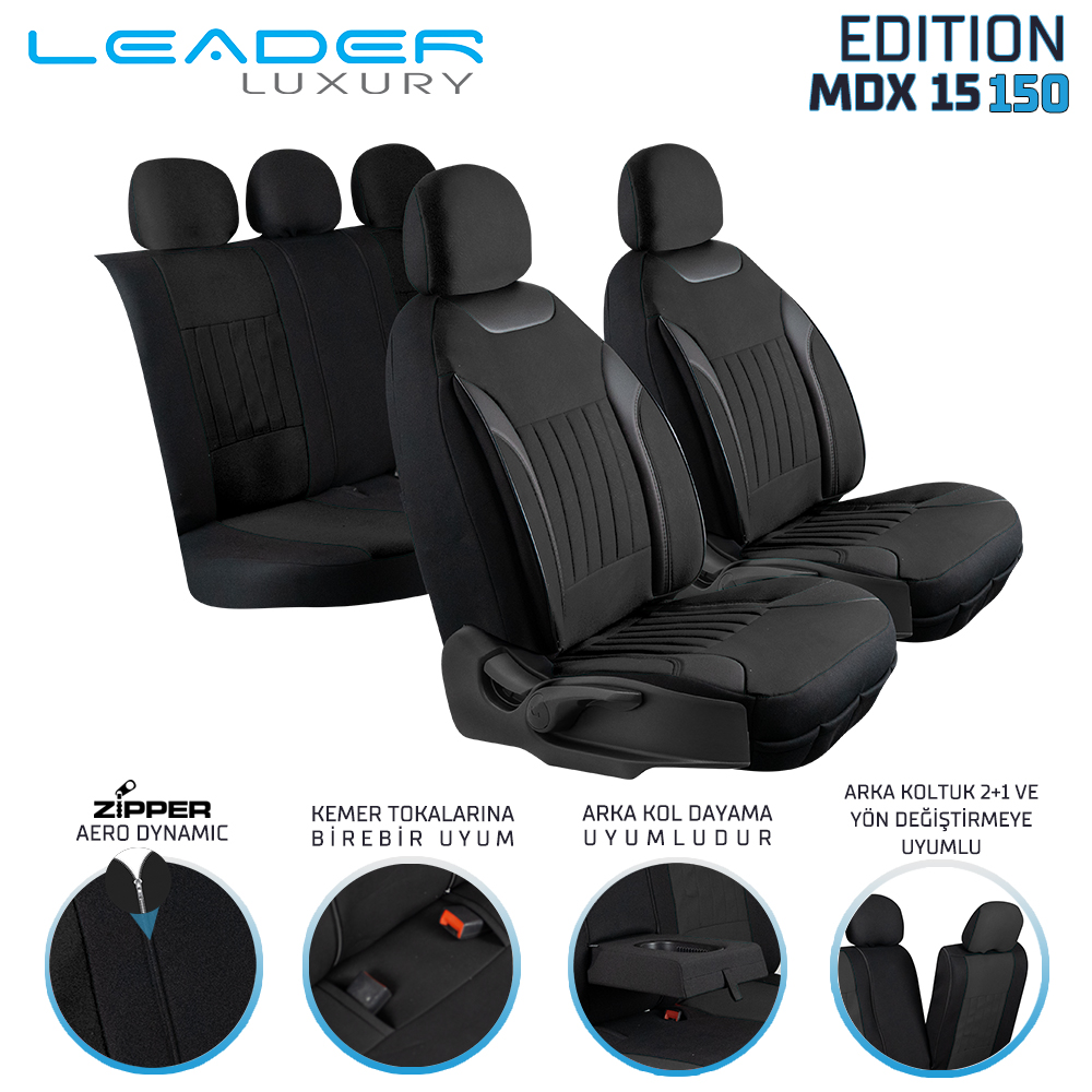 Leader Edition / Tay Tüyü Fermuarlı / Universal Oto Koltuk Kılıfı - Binek - Görsel 9