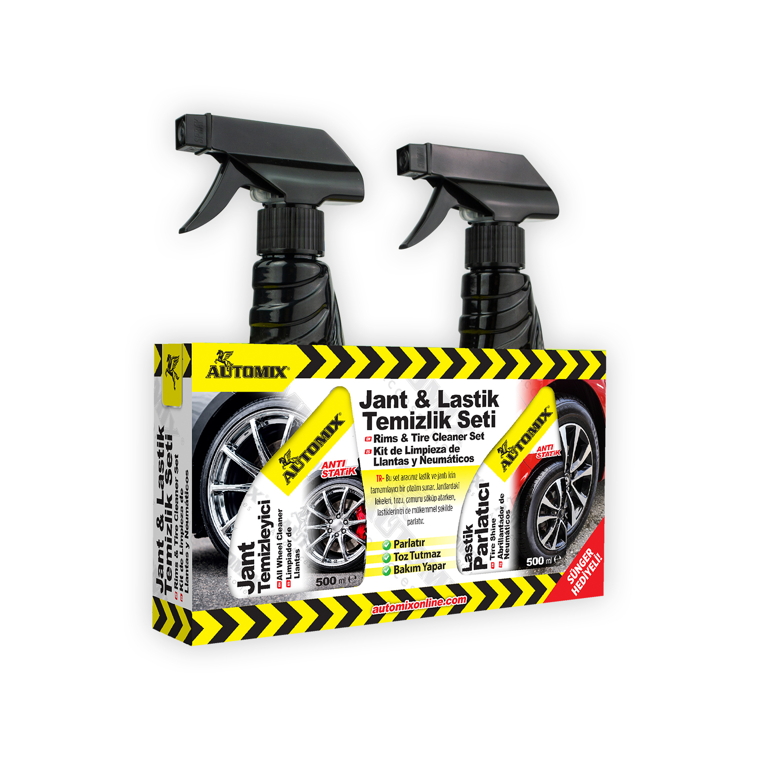 Automix 2'li Jant Temizleyici ve Lastik Parlatıcı Seti 300 ml + 300 ml - Lastik Parlatıcı