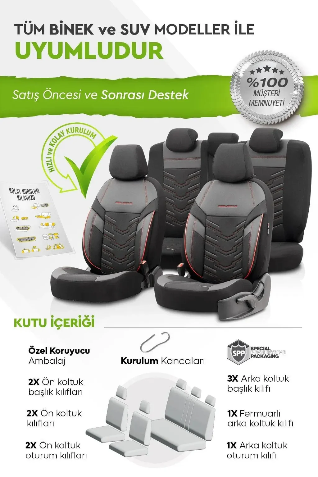 OTOM Reflective Oto Koltuk Kılıfı - Binek - Görsel 5