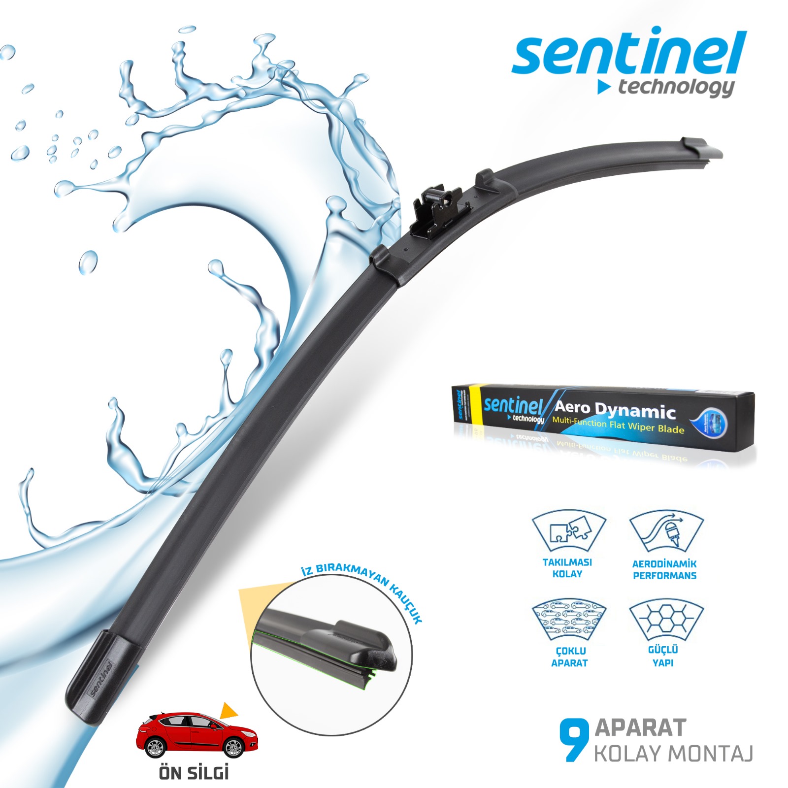 Sentinel Universal Aparatlı Muz Silecek Süpürgesi - 660mm / 1 Adet - Aparatlı Silecek