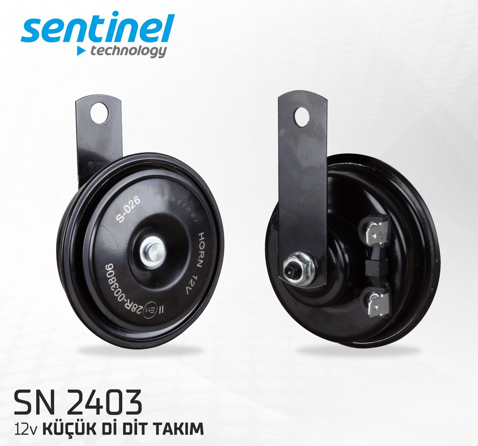 Sentinel KORNA 12V KÜÇÜK Dİ DİT KALIN -İNCE SES SET - Korna