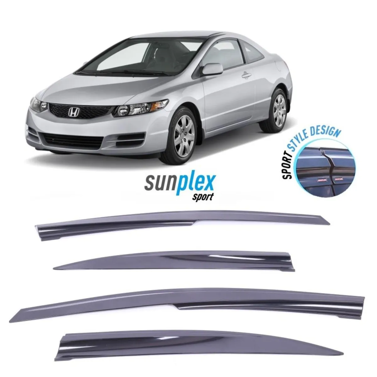 Honda Civic (2007-2012) Cam Rüzgarlığı - 4Lü / Sunplex - Cam Rüzgarlığı