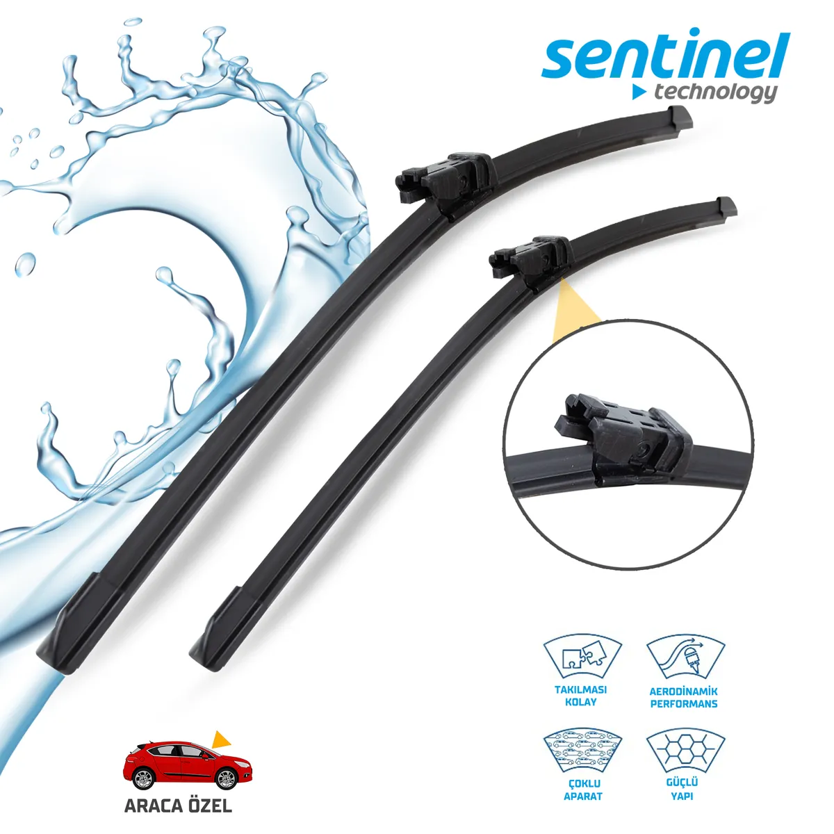 Sentinel ÖN Silecek Takım - Ford Tourneo-Transıt Custom 2012>>> / 760mm 700mm - Araca Özel Ön Silecek TAKIM