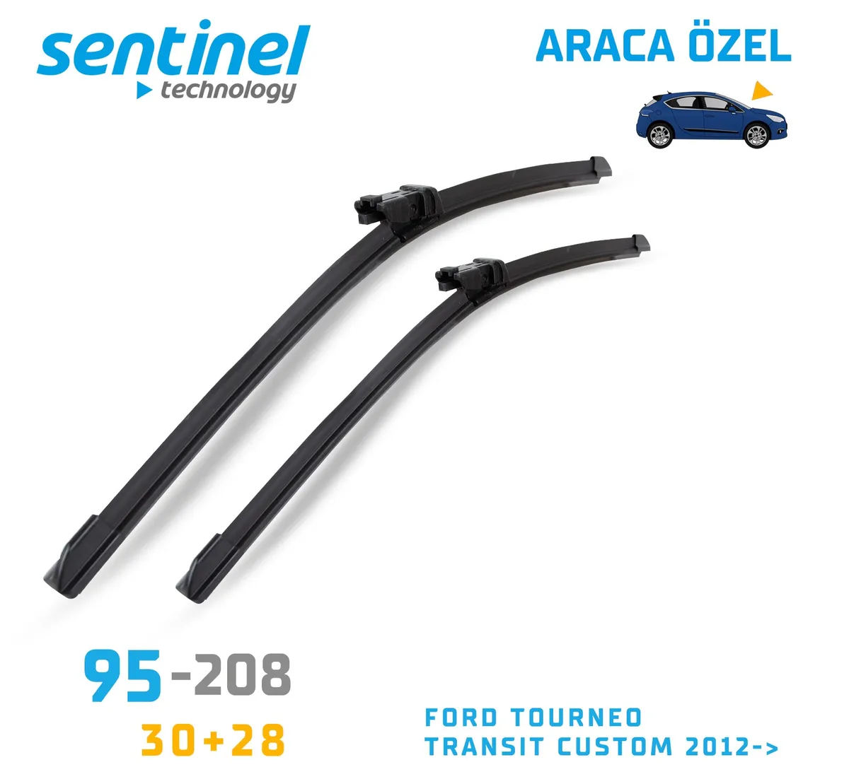 Sentinel ÖN Silecek Takım - Ford Tourneo-Transıt Custom 2012>>> / 760mm 700mm - Araca Özel Ön Silecek TAKIM