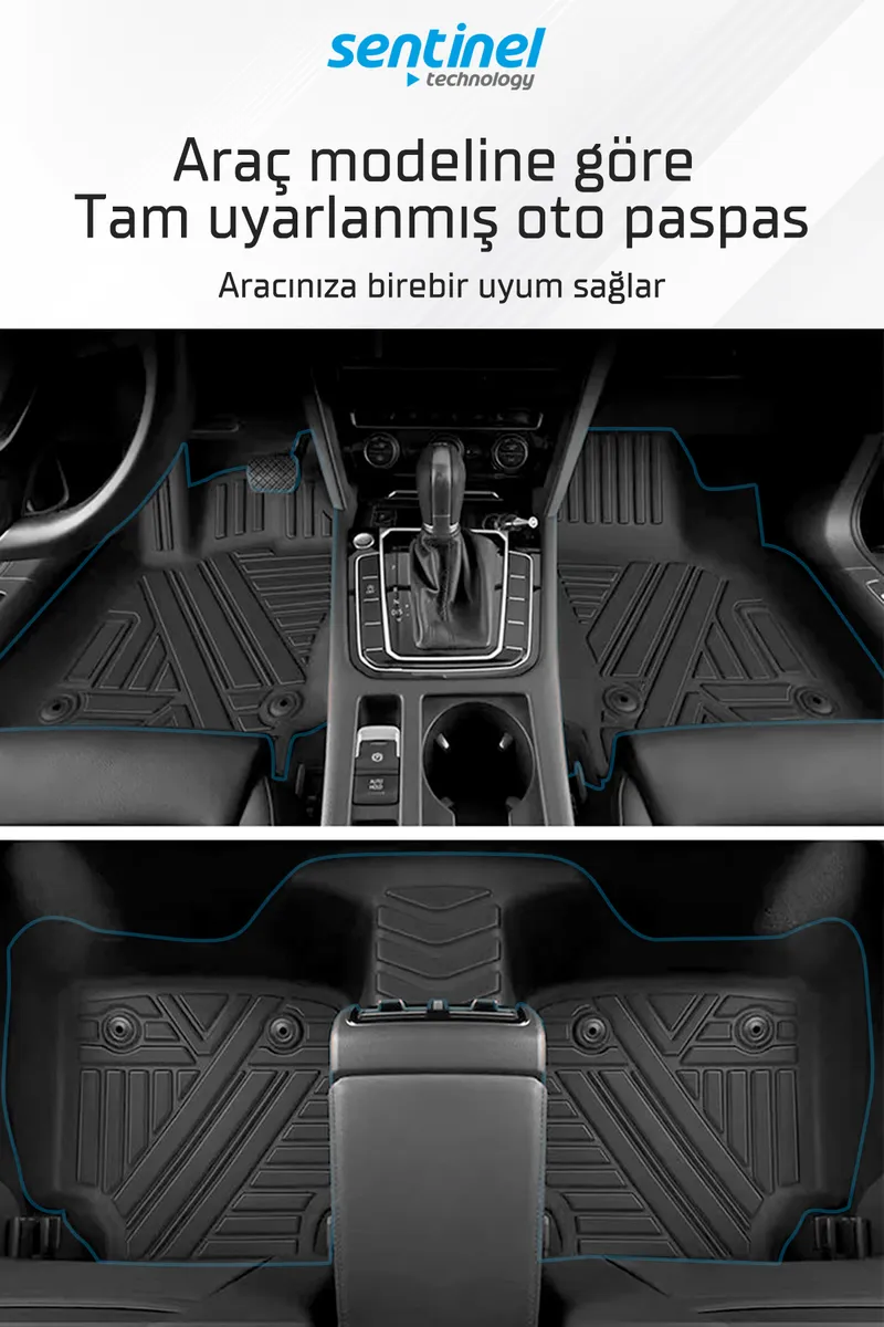 Sentinel PEUGEOT PARTNER RIFTER 2018+ / 7D Tam Uyumlu Havuzlu Paspas - Tam Uyumlu Paspas (Sahler-Rizline-Lider) - Görsel 4