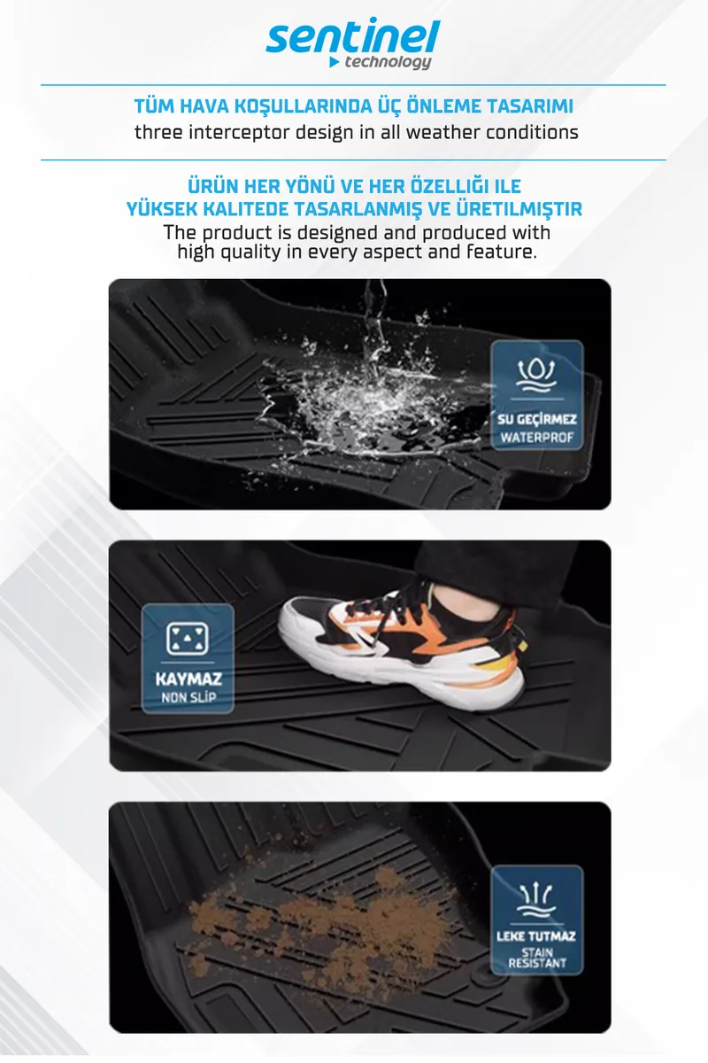 Sentinel PEUGEOT PARTNER RIFTER 2018+ / 7D Tam Uyumlu Havuzlu Paspas - Tam Uyumlu Paspas (Sahler-Rizline-Lider) - Görsel 7