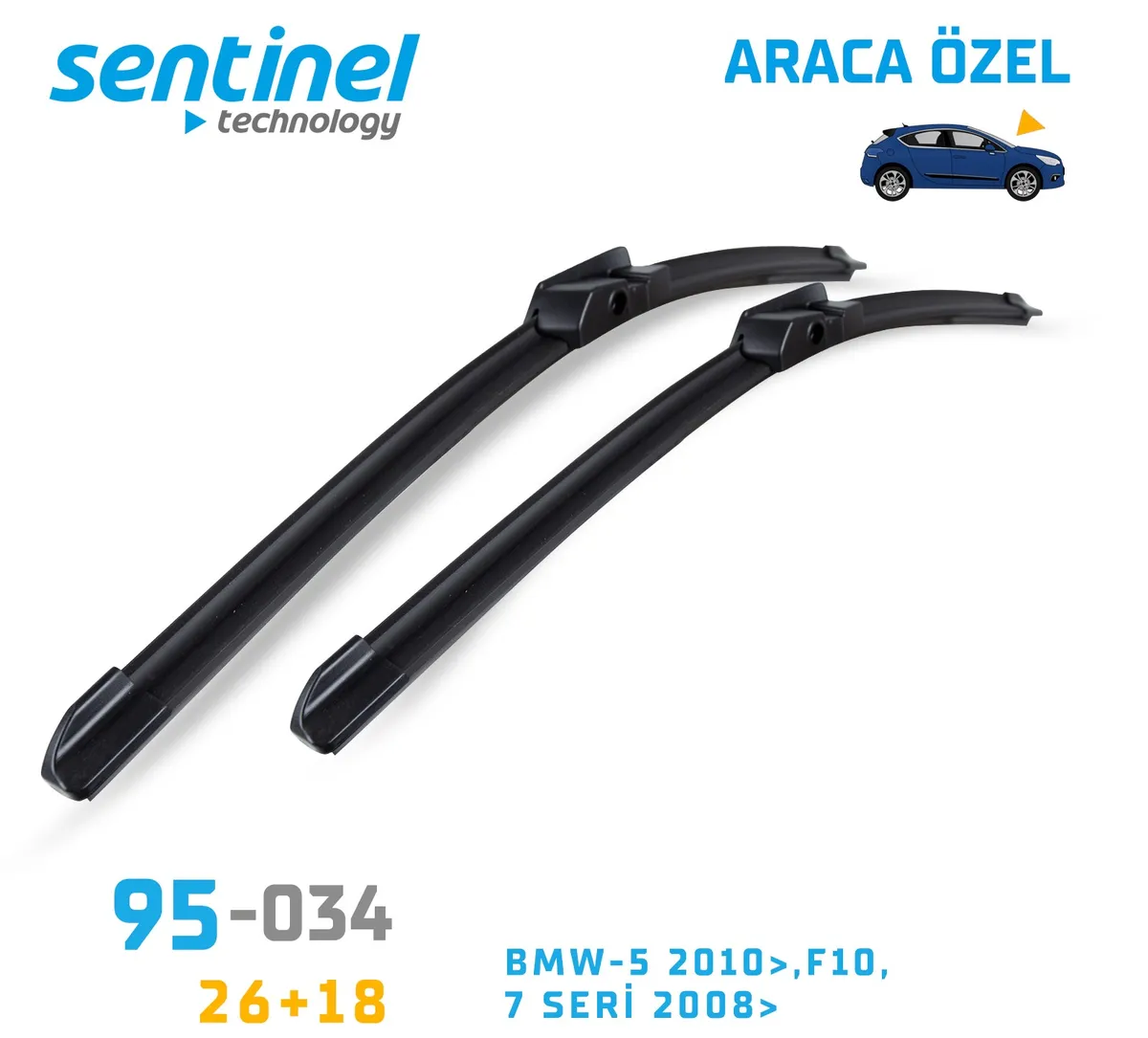Sentinel Ön Silecek Takım - BMW 7 Seri̇ 2008 >> / 650mm 450mm - Araca Özel Ön Silecek TAKIM