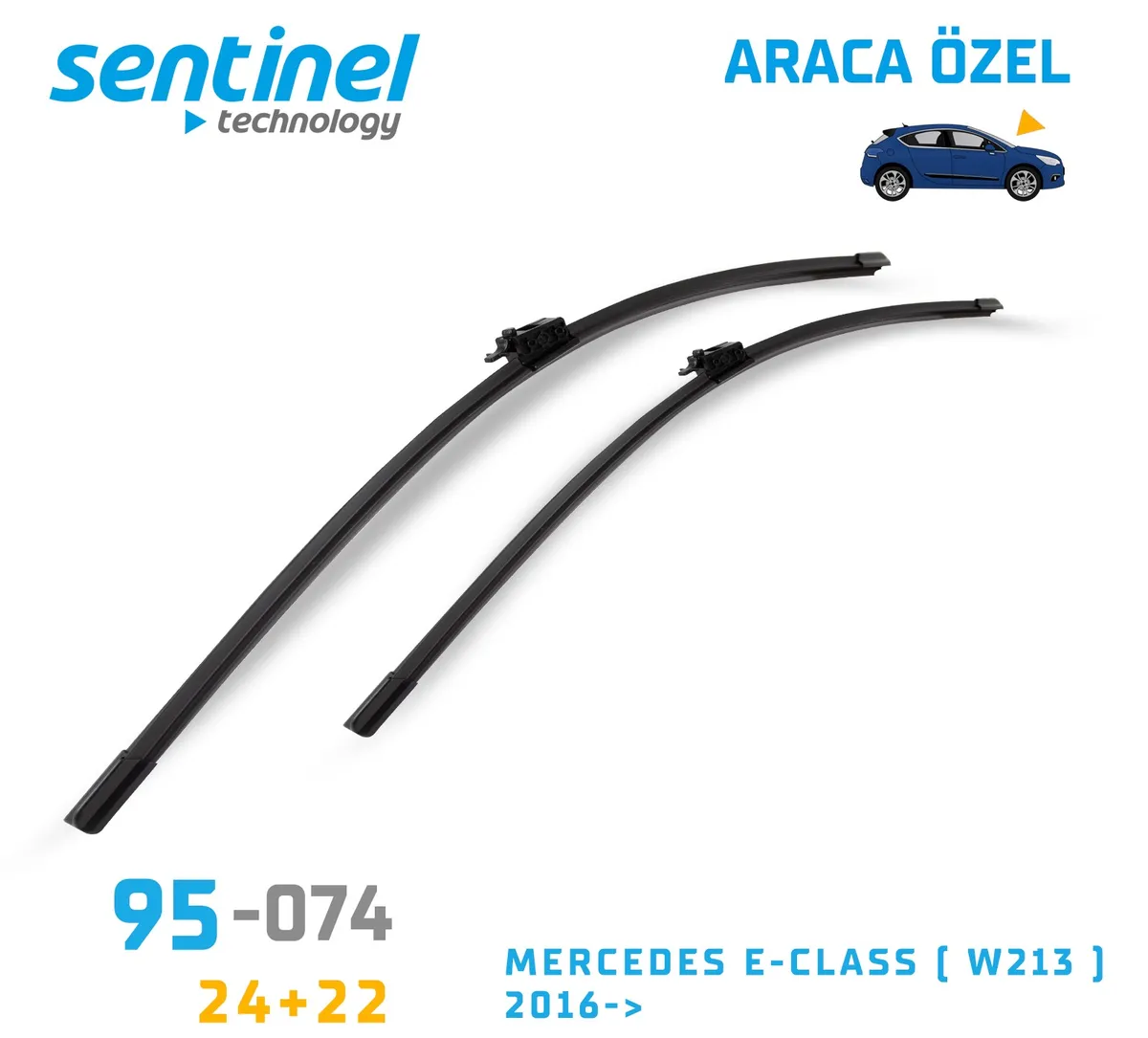 Sentinel ÖN Silecek Takım - Mercedes E-Clas ( W213 ) 2016 > / 600mm 550mm - Araca Özel Ön Silecek TAKIM