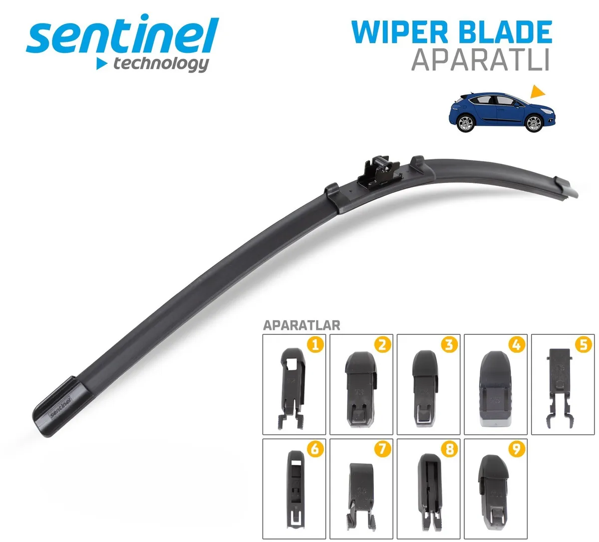 Sentinel Universal Aparatlı Muz Silecek Süpürgesi - 530mm / 1 Adet - Aparatlı Silecek