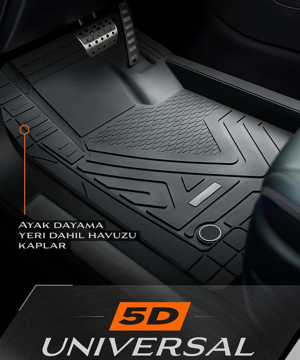 Promats ICON Üniversal Paspas 5D / SİYAH - Üniversal Havuzlu Paspas