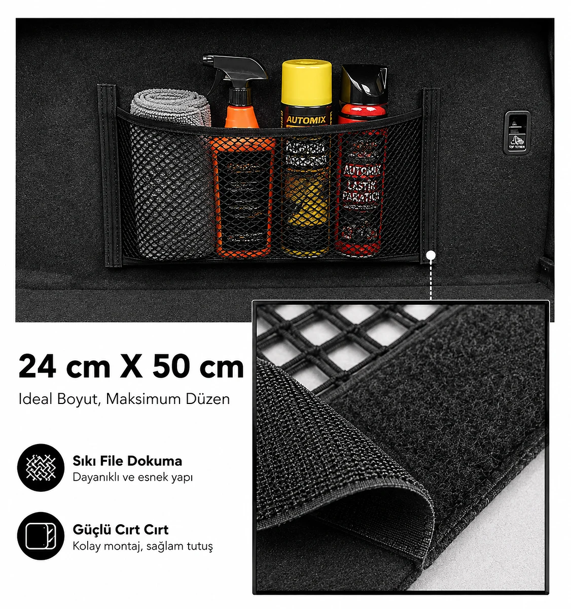 Automix File Cep Organizer 24 Cm X 50 Cm - Bagaj Lastiği