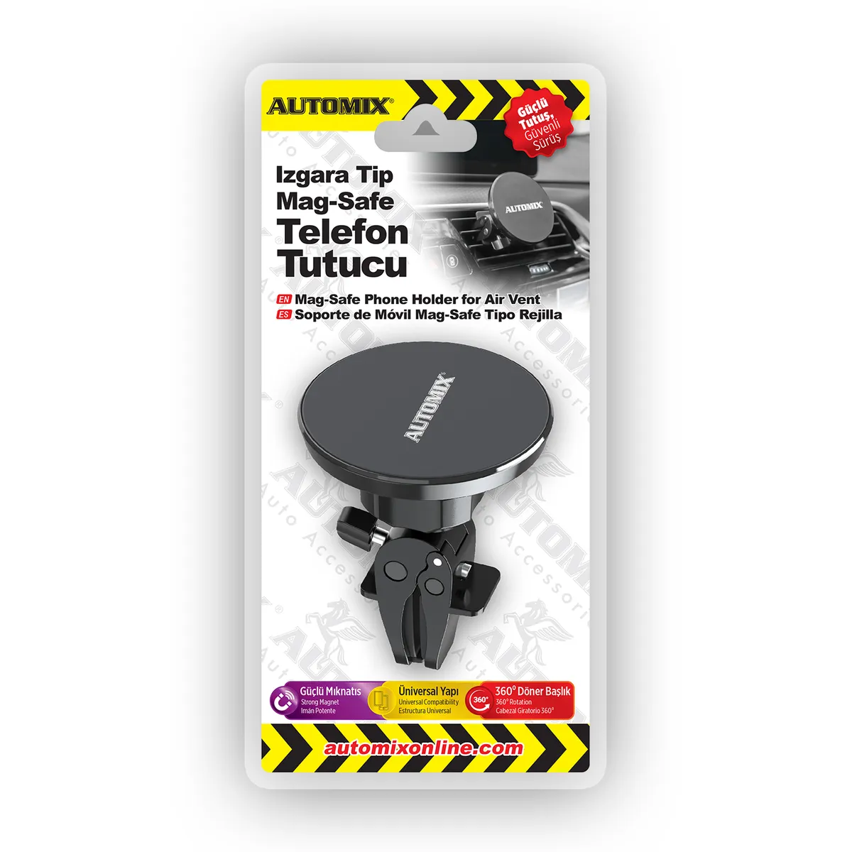 Automix Mıknatıslı Magsafe Araç Telefon Tutucu - Klima Izgarası Tipi - Telefon Tutucu