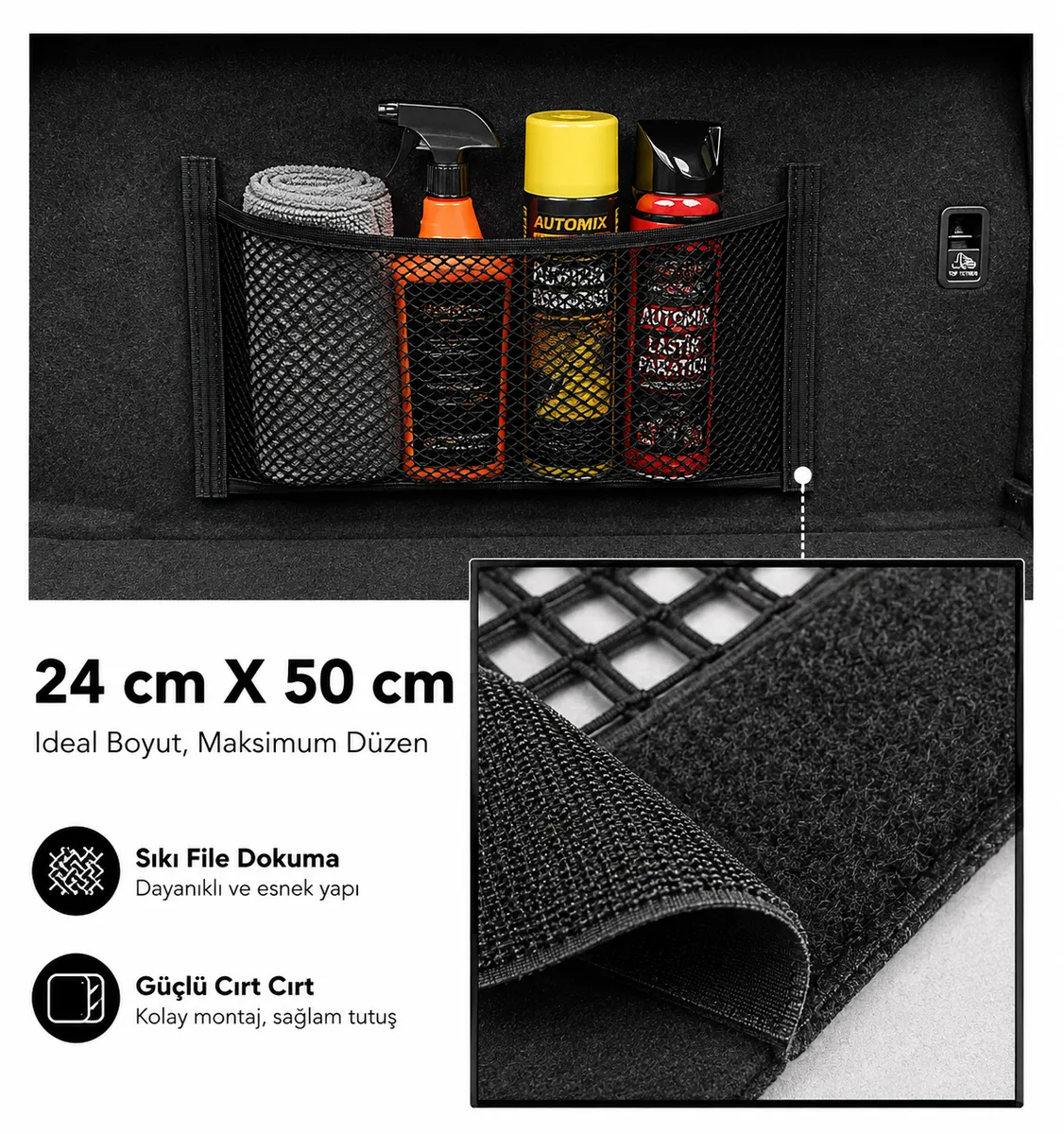 Automix File Cep Organizer 24 Cm X 50 Cm - Bagaj Lastiği