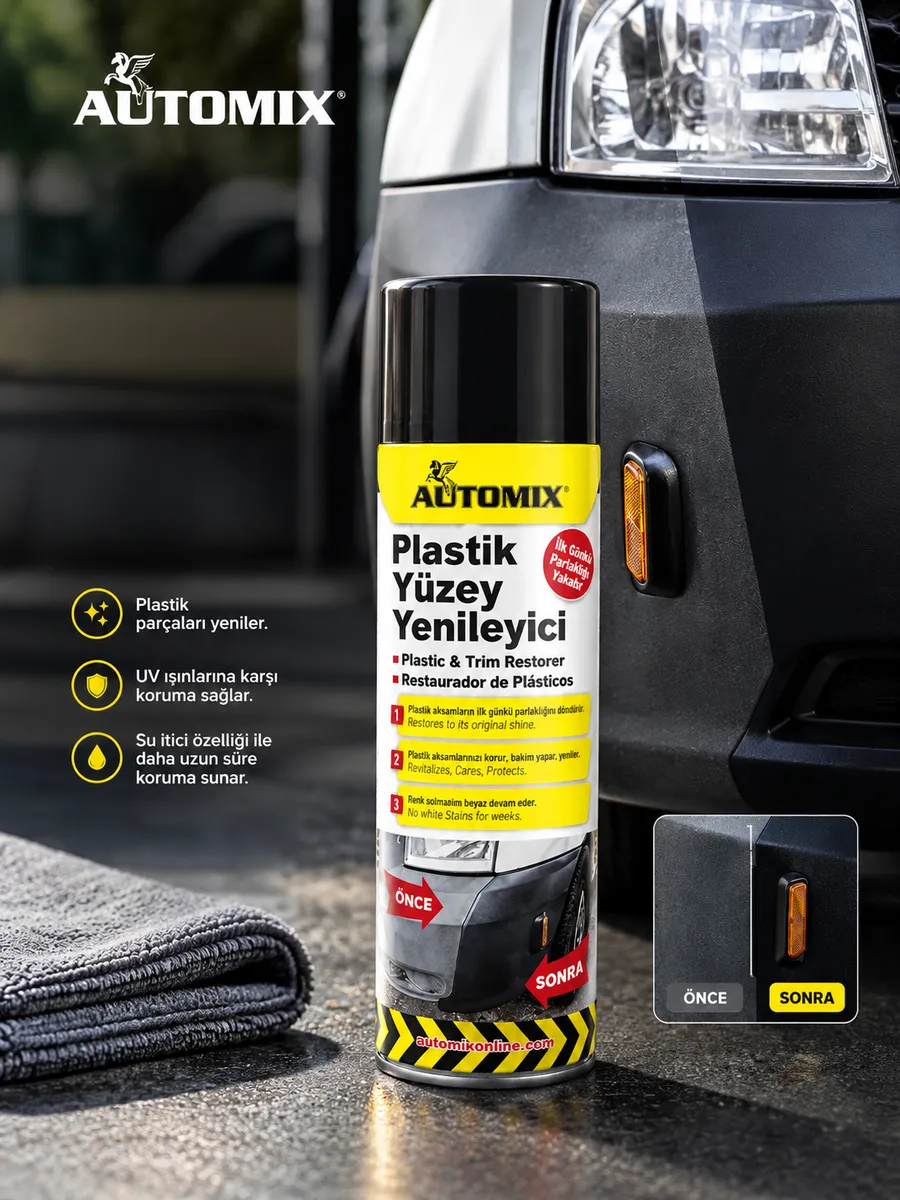Automix Plastik Yüzey Yenileyici 500 Ml - Oto Bakım & Temizlik