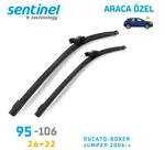 Sentinel ÖN Silecek Takım - DUCATO-BOXER-JUMPER 2006>>> / 650mm 550mm - Araca Özel Ön Silecek TAKIM
