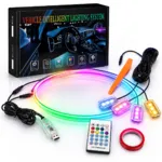 120 CM Araç İçi USB'li Ambiyans LED Torpido ve Ayak Altı Aplikasyon Kontrollü RGB Işık - LED Aydınlatma