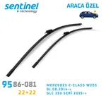 Sentinel ÖN Silecek Takım -  MERCEDES GLC 253 SERİ 2015-> / 550mm 550mm - Araca Özel Ön Silecek TAKIM