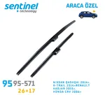 Sentinel Ön Silecek Takım - Renault Kadjar 2015> / 650mm 430mm - Araca Özel Ön Silecek TAKIM