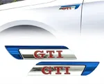 Metal Gümüş GTI Bıçak Model Oto Arma Sticker / 2 Adet Mavi - Arma & Sticker