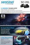Senti̇nel Kayıt Ci̇hazı 4K 3.2" Ekran 2 Kameralı - Araç İçi Kamera