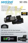 Senti̇nel Kayıt Ci̇hazı 4K 3.2" Ekran 2 Kameralı - Araç İçi Kamera