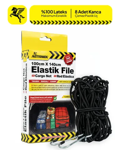 Automix Elastik Bagaj Filesi 50x60 cm (Maks. 100x140 cm) Siyah - Bagaj Lastiği