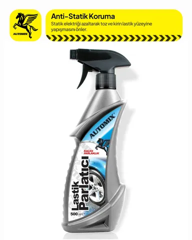 Automix Antistatik Lastik Parlatıcı Sprey 500 ml Toz Tutmaz Uzun Süreli Parlaklık - Lastik Parlatıcı