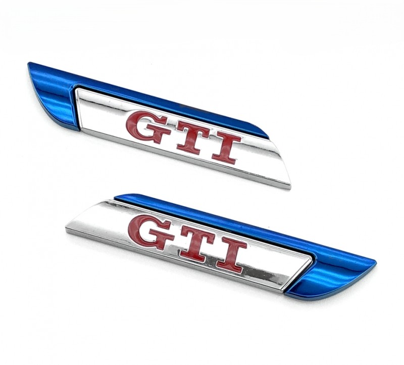 Metal Gümüş GTI Bıçak Model Oto Arma Sticker / 2 Adet Mavi - Arma & Sticker