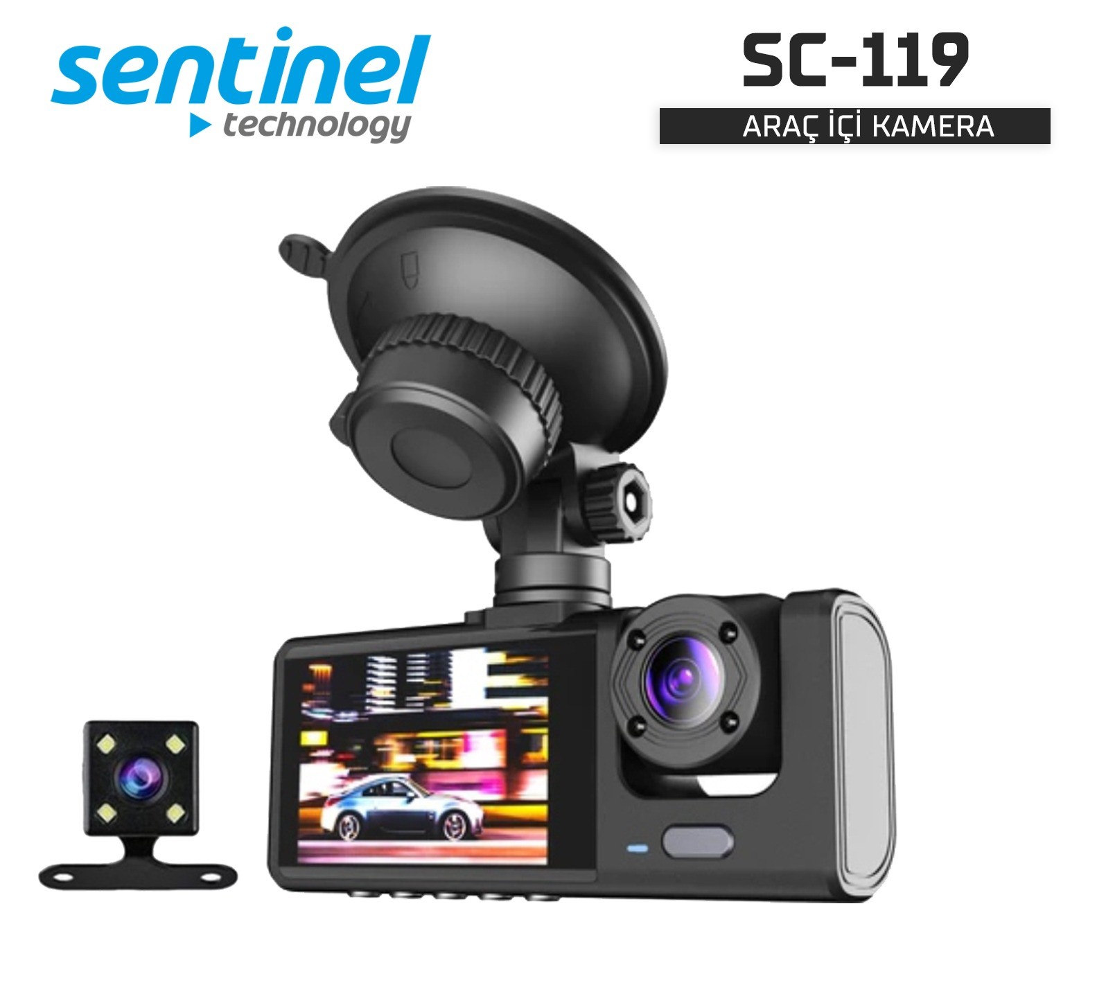 Senti̇nel Kayıt Ci̇hazı 3 Kameralı - Araç İçi Kamera