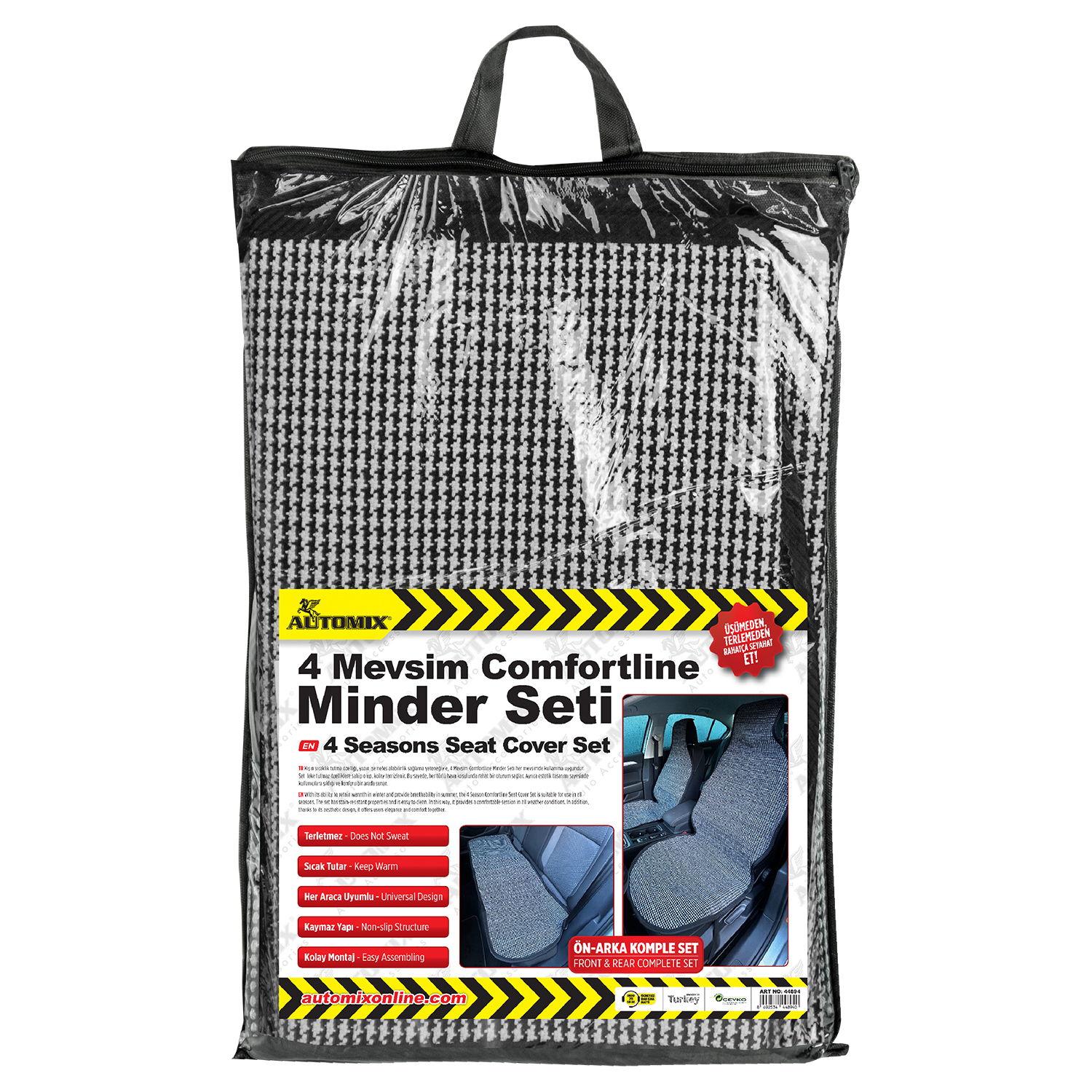 Automix Pamuklu Terletmez 4 Mevsin Minder Seti / Ön Arka Set - Minder
