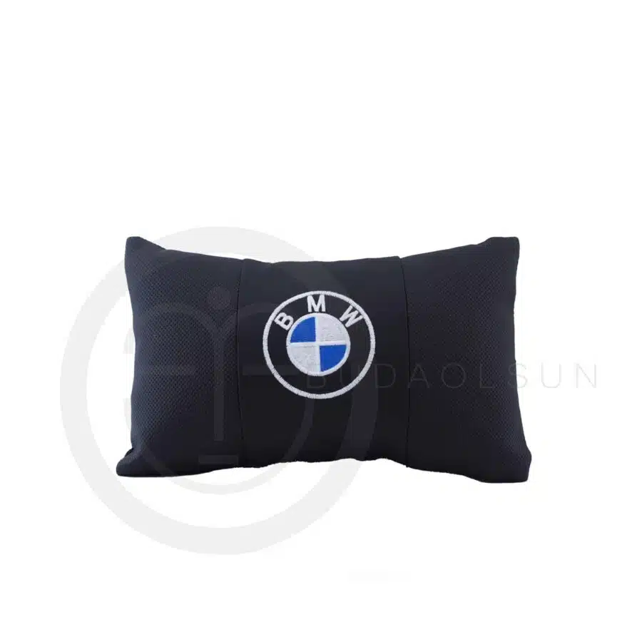 Siyah Deri BMW Logolu 2 Adet Oto Boyun Yastığı Boyun Yastığı budaolsun.com