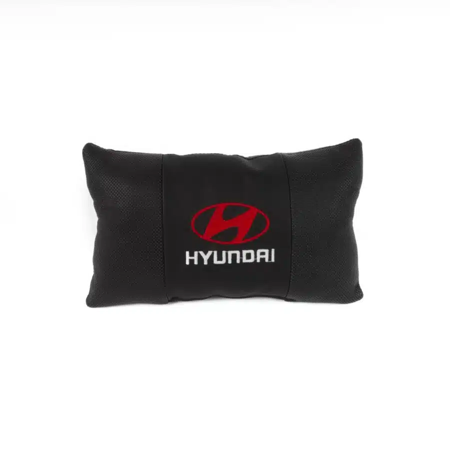 Siyah Deri Hyundai Logolu 2 Adet Oto Boyun Yastığı Boyun Yastığı budaolsun.com