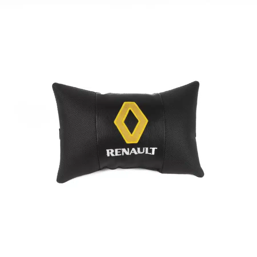 Siyah Deri Renault Logolu 2 Adet Oto Boyun Yastığı Boyun Yastığı budaolsun.com