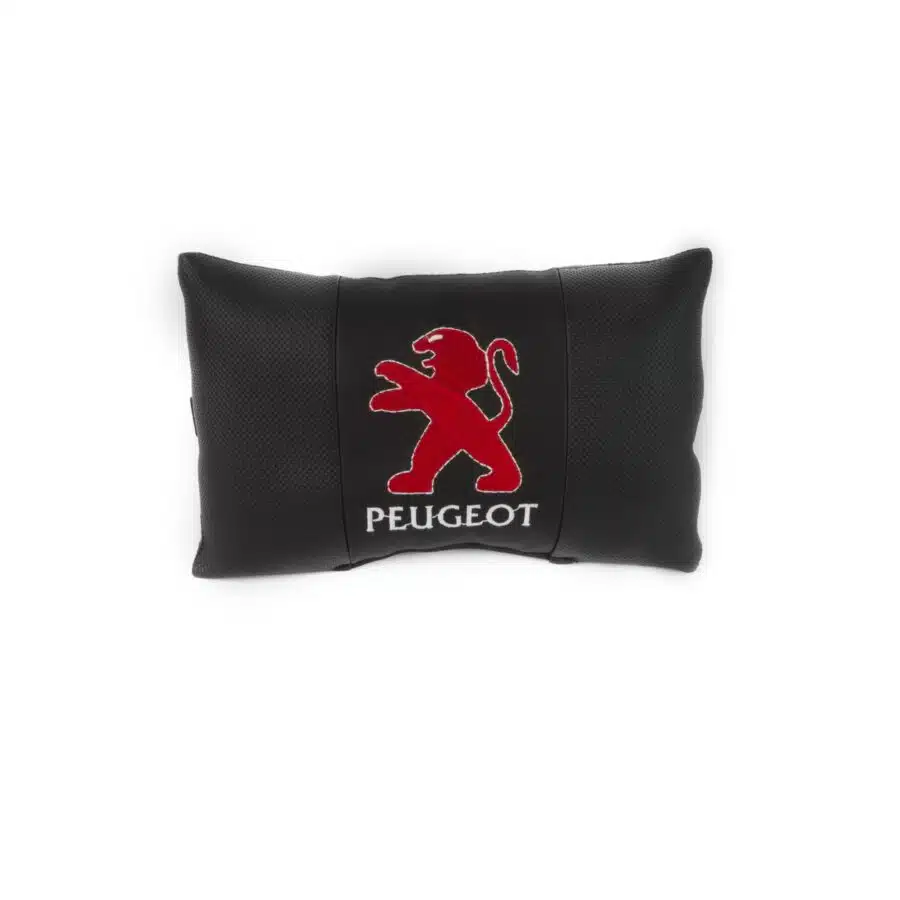 Siyah Deri Peugeot Logolu 2 Adet Oto Boyun Yastığı Boyun Yastığı budaolsun.com